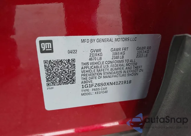 1G1FZ6S0XN4121918: 43326349