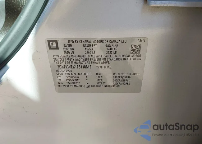 2GKFLWEK1F6118612: 43326430