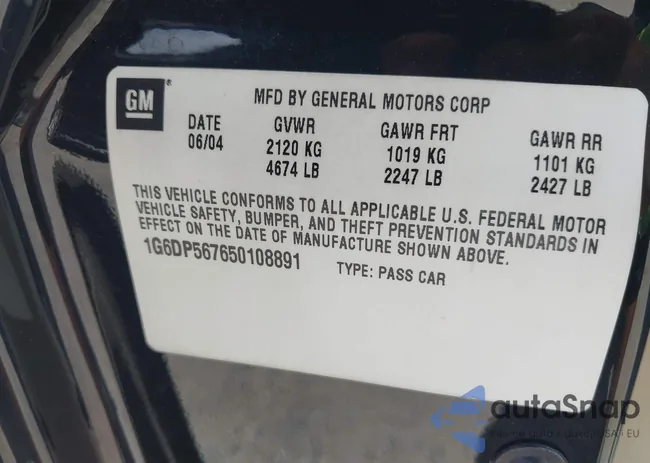 1G6DP567650108891: 43326435