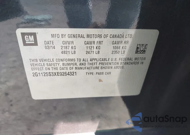 2G1125S3XE9264321: 43326452