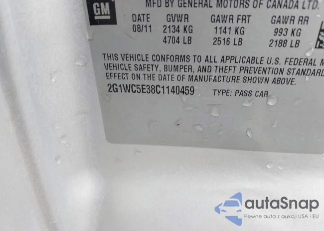 2G1WC5E38C1140459: 43326519
