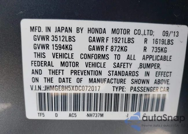 JHMGE8H5XDC072017: 43326526