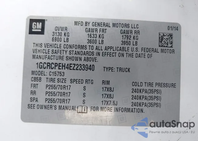 1GCRCPEH4EZ233940: 43326636