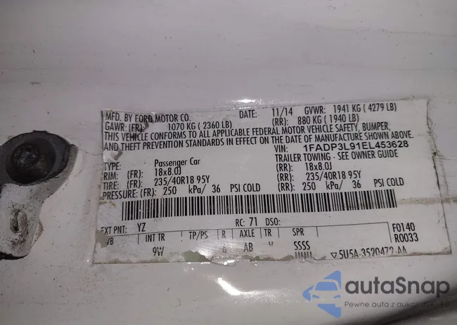 1FADP3L91EL453628: 43326697