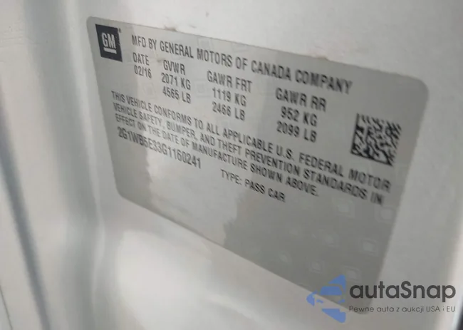 2G1WB5E33G1160241: 43326707