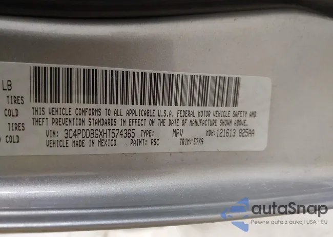 3C4PDDBGXHT574365: 43327869