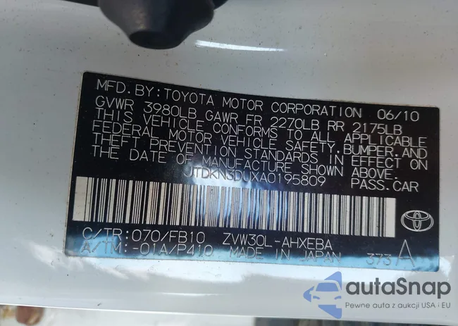 JTDKN3DUXA0195809: 43327896