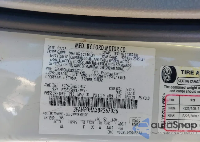 3FAHP0HAXBR267036: 43327901