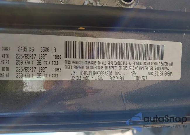 1C4PJMLB4KD364210: 43327902