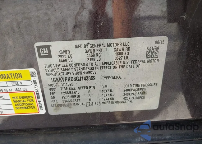 1GKKVPKD8GJ143869: 43327915