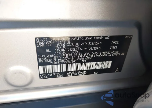 2T3H1RFV1PW287605: 43327971