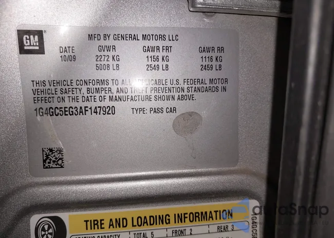 1G4GC5EG3AF147920: 43328007