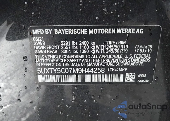 5UXTY5C07M9H44258: 43328015