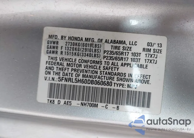 5FNRL5H60DB060680: 43328060