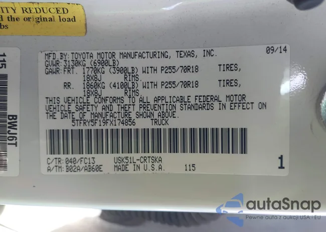 5TFRY5F19FX174856: 43328073