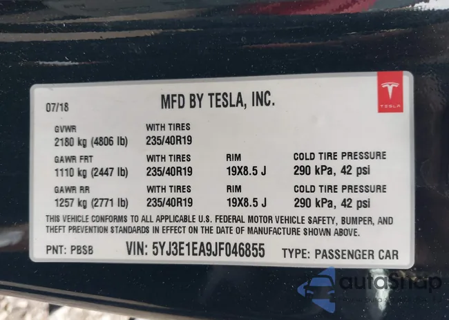 5YJ3E1EA9JF046855: 43328107