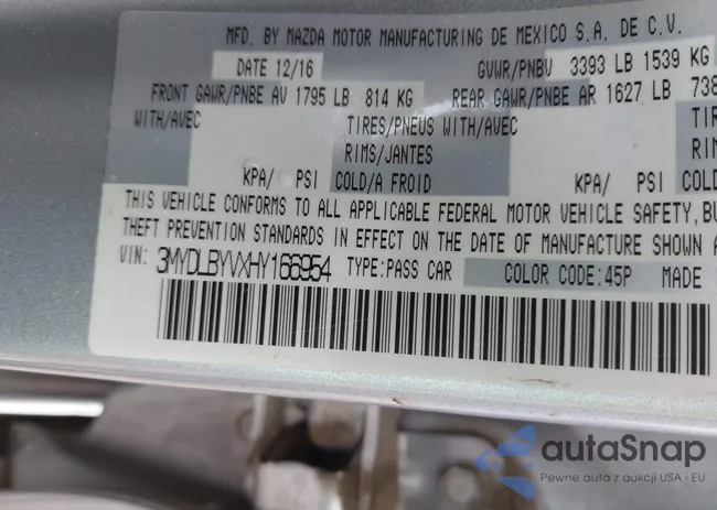 3MYDLBYVXHY166954: 43328144