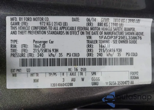 1FADP3F29EL338676: 43328153