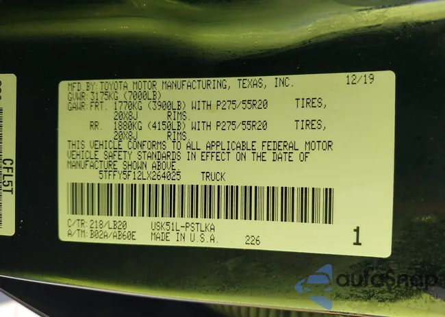 5TFFY5F12LX264025: 43328186