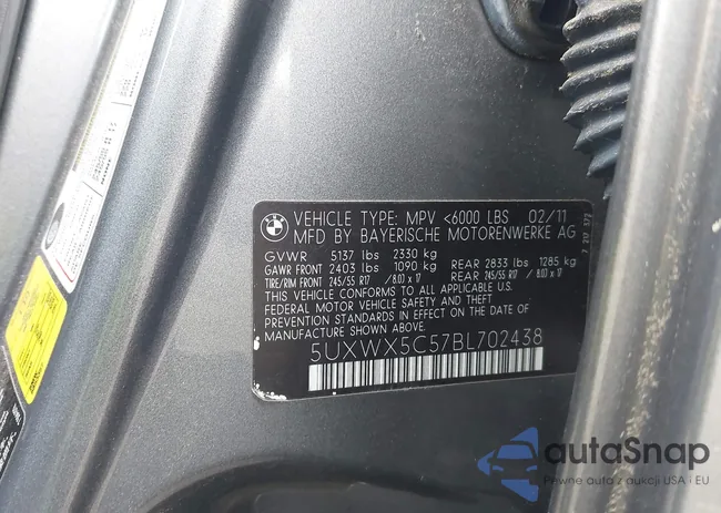 5UXWX5C57BL702438: 43327306