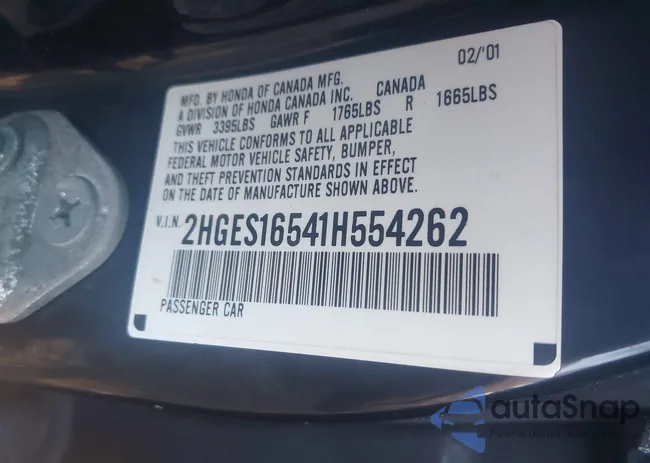 2HGES16541H554262: 43327373