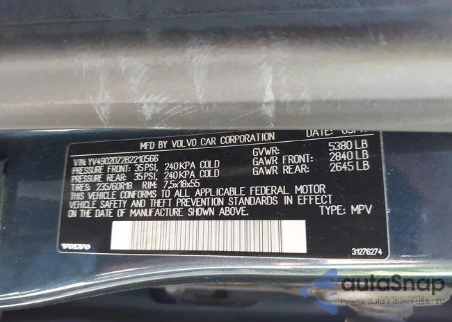 YV4902DZ2B2210566: 43327475