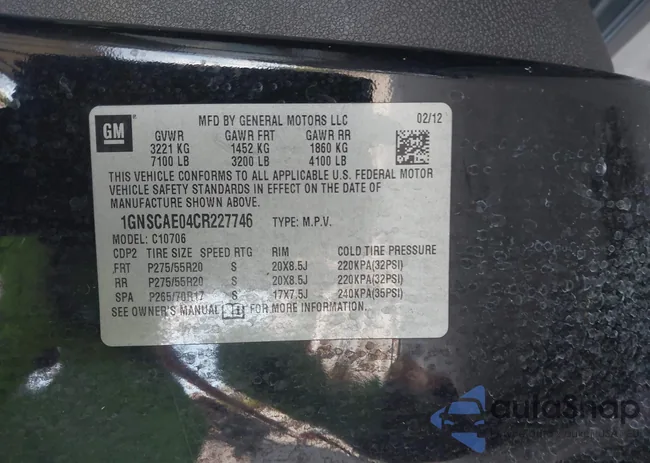 1GNSCAE04CR227746: 43327587