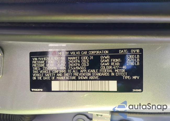 YV4102RL8J1065166: 43327634