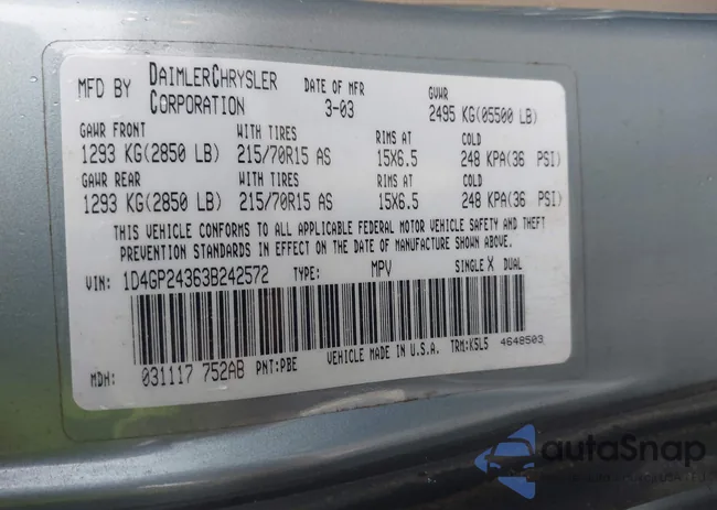 1D4GP24363B242572: 43328813