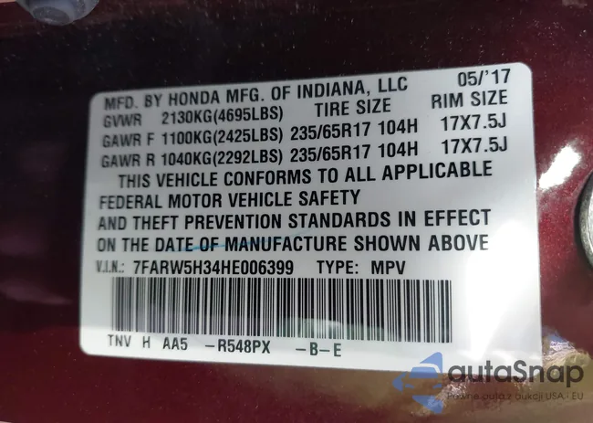 7FARW5H34HE006399: 43328829