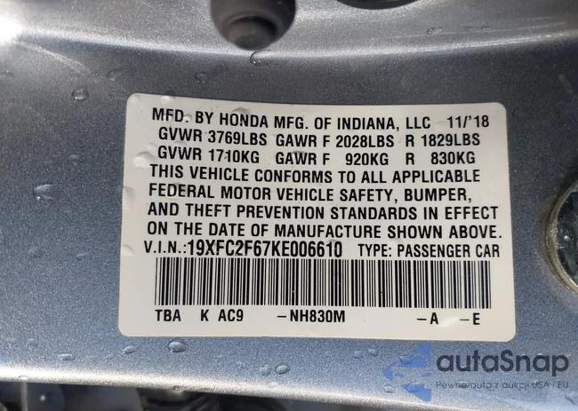 19XFC2F67KE006610: 43328927