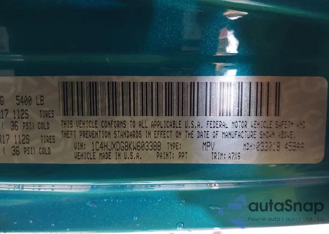 1C4HJXDG8KW603388: 43328956