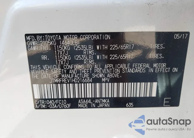 JTMRFREV1HD216684: 43328998