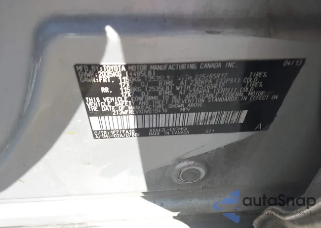 2T3WFREVXDW019416: 43329027