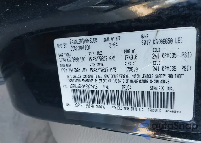 1D7HU18N94S674418: 43329035