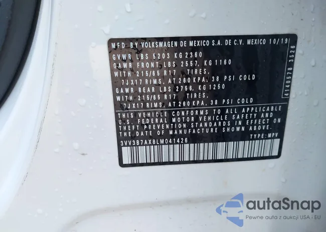 3VV3B7AX8LM041426: 43329061