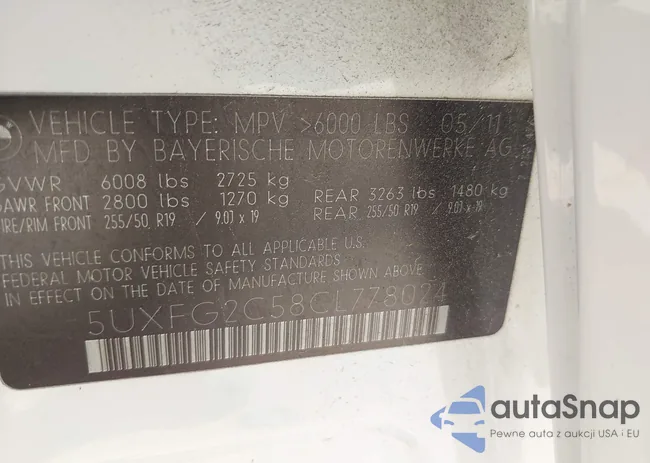 5UXFG2C58CL778024: 43329068