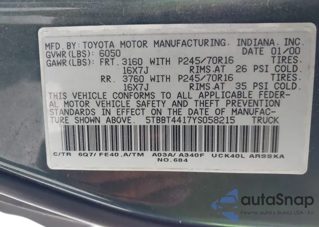 5TBBT4417YS058215: 43329100