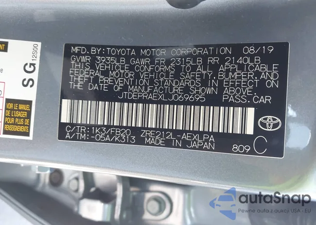 JTDEPRAEXLJ069695: 43329123