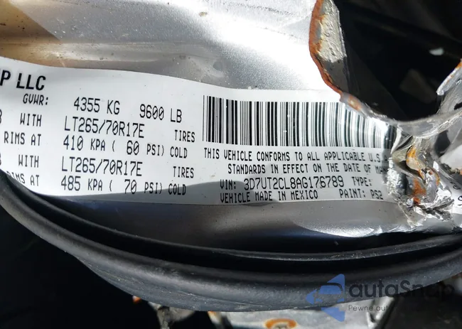 3D7UT2CL8AG176789: 43329144