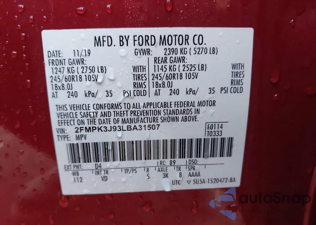 2FMPK3J93LBA31507: 43329180