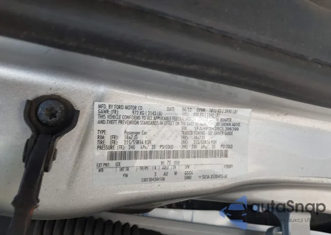 1FAHP3H28CL396399: 43329229