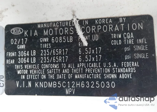 KNDMB5C12H6325030: 43329242