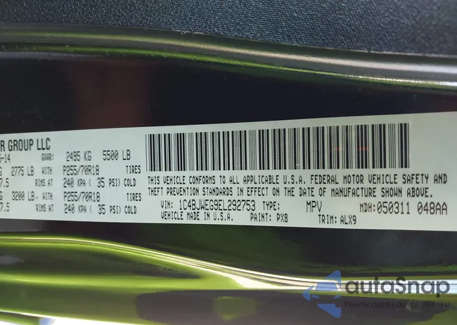 1C4BJWEG9EL292753: 43329259