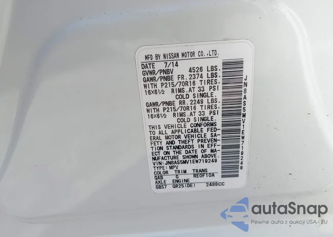 JN8AS5MV1EW719249: 43328298