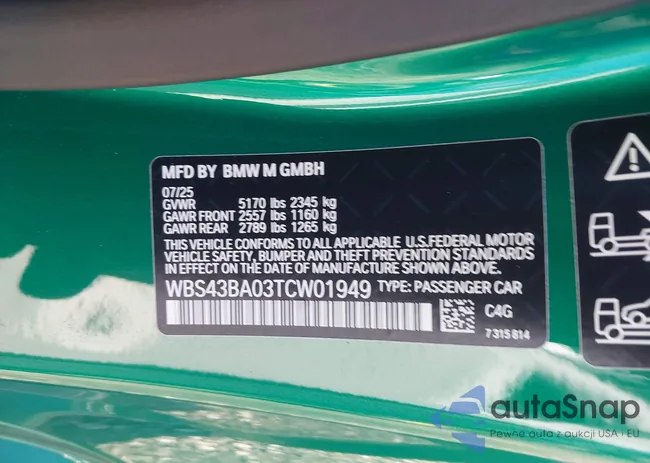 WBS43BA03TCW01949: 43328323