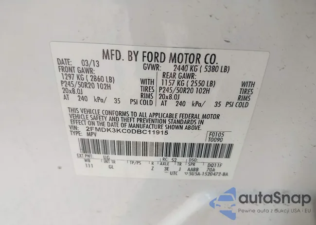 2FMDK3KC0DBC11915: 43328349