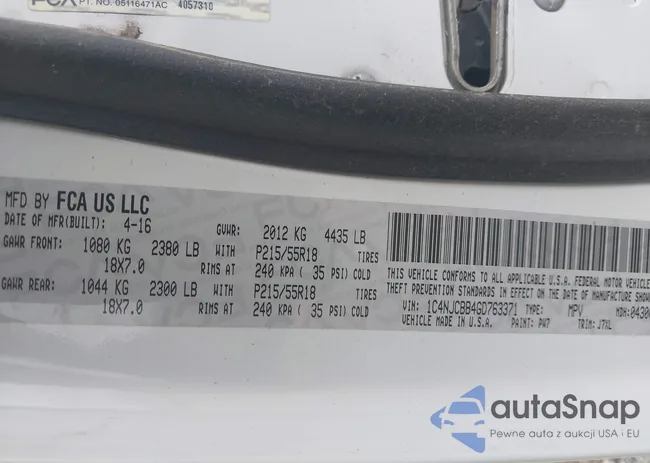 1C4NJCBB4GD763371: 43328409