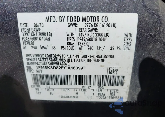 1FM5K8D82EGA16399: 43328435