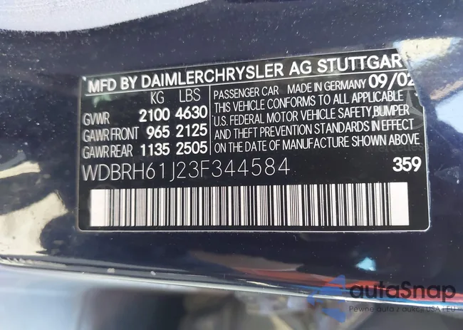 WDBRH61J23F344584: 43328440